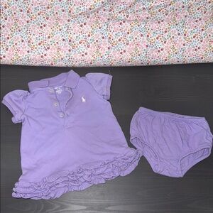 Ralph Lauren Ruffled Cotton Polo Dress & Bloomer